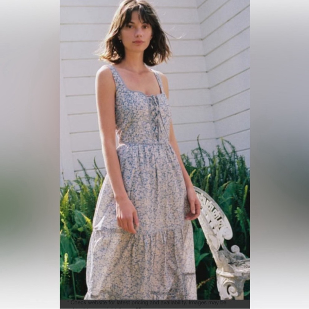 Christy Dawn Adele Dress Daisy Blue Medium Organic Cotton New M Sold Out